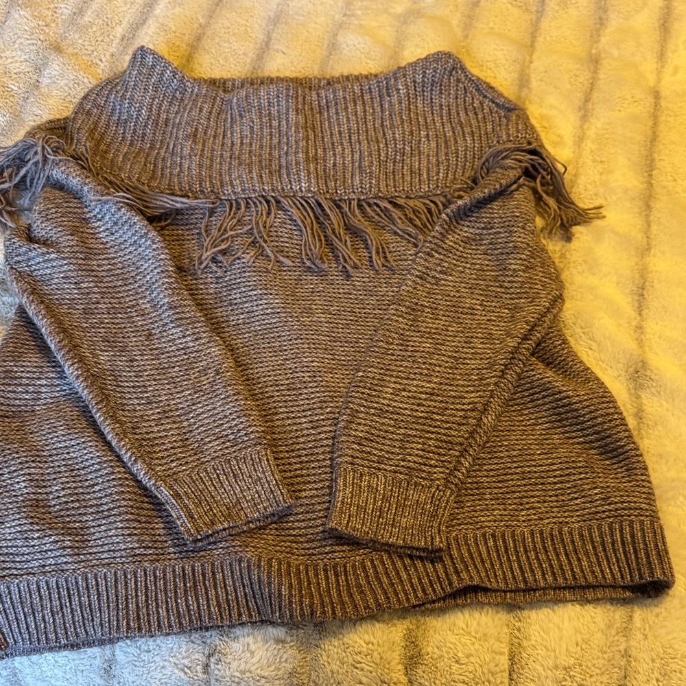Maurices Off-the-Shoulder Brown Sweater